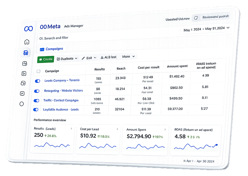 Meta Ads dashboard preview