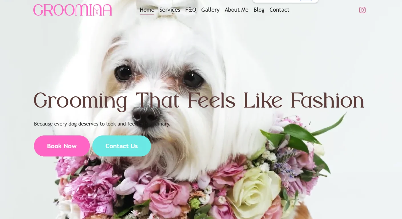 Custom Web Design for Groomina Pet Spa | Richmond Hill Dog Grooming SEO