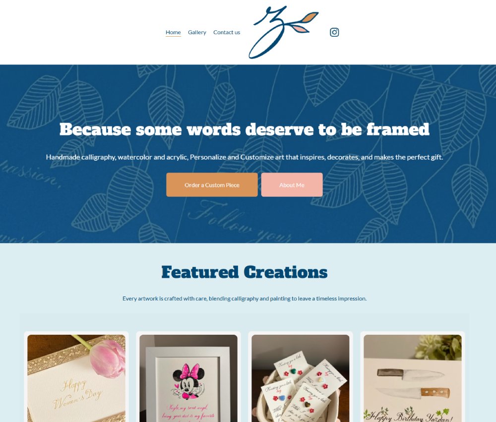 Artist & Calligraphy Website Design in Toronto | Zestfulpens